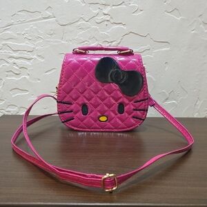 Hello Kitty Pink Quilted Mini Crossbody with Black Bow